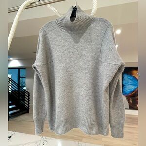 Cozy Grey Heather color cashmere & wool Turtleneck Sweater by Athleta